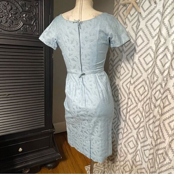 Vintage 1950's Blue‎ Wiggle Cocktail Dress 32" Bust - by Maggie Stover - Picture 5 of 10